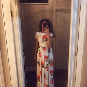White floral maxi dress